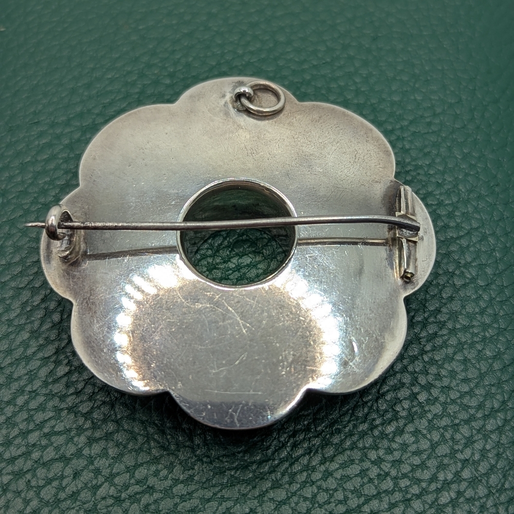 ✨ Victorian Sterling Silver Multi-Gemstone Floral Brooch ✨ - Picture 6 of 10